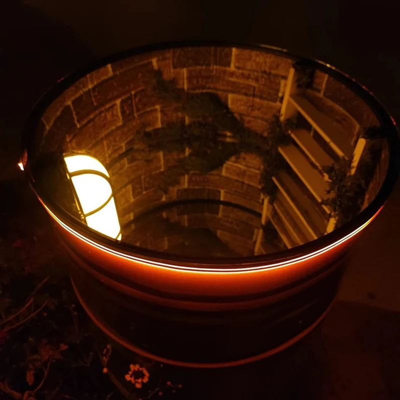 New Arrival Hot Sales Barrel Design Bar Height Table Customized Logo Infinity Mirror Nightclub Pub Led Light Up Furniture