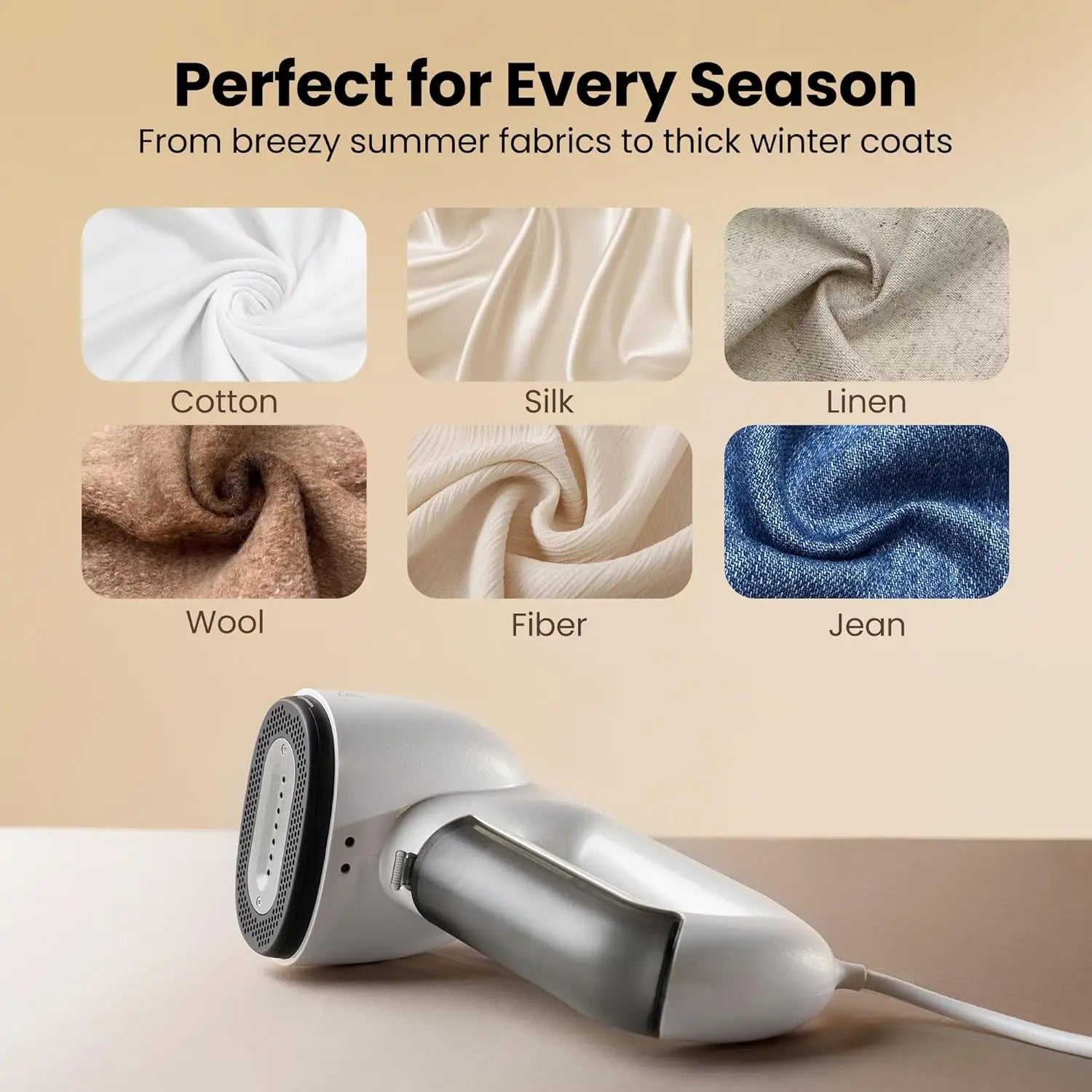 Magic 1 Vacuum Steamer, Handheld Travel Garment Steamer for Clothes, 2300Pa Suction for Fabric Grip, Featuring Exclusive