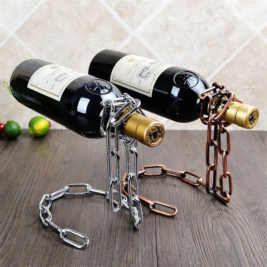 iron Chain Wine Racks One Bottle Wine Display Racks Stand Holder Kitchen Dining room cellar Bar Decoration